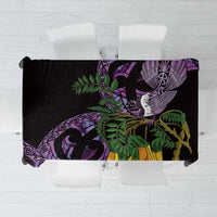 Purple New Zealand Kowhai And Piwakawaka Tablecloth Maori Ngaru Paua Shell LT14 Purple - Polynesian Pride