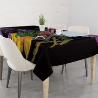 Purple New Zealand Kowhai And Piwakawaka Tablecloth Maori Ngaru Paua Shell LT14 - Polynesian Pride