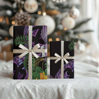 Purple New Zealand Kowhai And Piwakawaka Wrapping Paper Maori Ngaru Paua Shell LT14 - Polynesian Pride