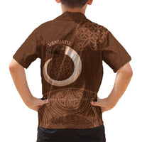 Vanuatu Indipendens Dei Kid Hawaiian Shirt Yumi 44th Sand Drawing Turtle Mix Lapita