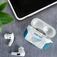 Custom New Zealand Silver Fern Football AirPods Case Come On All White LT14 - Polynesian Pride