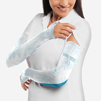 Custom New Zealand Silver Fern Football Arm Sleeves Come On All White LT14 - Polynesian Pride