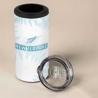 Custom New Zealand Silver Fern Football 4 in 1 Can Cooler Tumbler Come On All White LT14 - Polynesian Pride