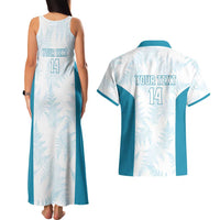 Custom New Zealand Silver Fern Football Couples Matching Tank Maxi Dress and Hawaiian Shirt Come On All White
