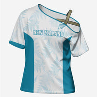 Custom New Zealand Silver Fern Football Cross Shoulder Shirt Come On All White LT14 Female White - Polynesian Pride