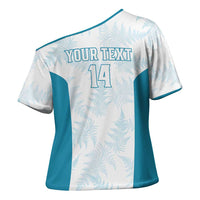 Custom New Zealand Silver Fern Football Cross Shoulder Shirt Come On All White LT14 - Polynesian Pride