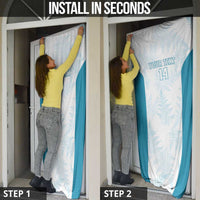 Custom New Zealand Silver Fern Football Door Cover Come On All White LT14 - Polynesian Pride