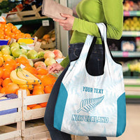 Custom New Zealand Silver Fern Football Grocery Bag Come On All White LT14 - Polynesian Pride