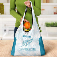 Custom New Zealand Silver Fern Football Grocery Bag Come On All White LT14 - Polynesian Pride