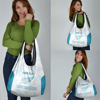 Custom New Zealand Silver Fern Football Grocery Bag Come On All White LT14 - Polynesian Pride