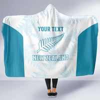 Custom New Zealand Silver Fern Football Hooded Blanket Come On All White LT14 One Size White - Polynesian Pride
