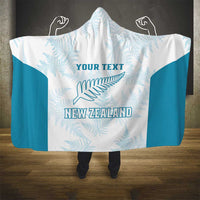 Custom New Zealand Silver Fern Football Hooded Blanket Come On All White LT14 - Polynesian Pride