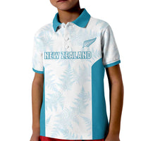 Custom New Zealand Silver Fern Football Kid Polo Shirt Come On All White LT14 Kid White - Polynesian Pride
