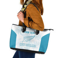 Custom New Zealand Silver Fern Football Leather Tote Bag Come On All White LT14 White - Polynesian Pride
