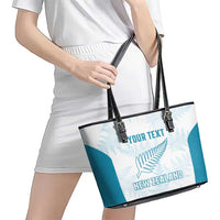 Custom New Zealand Silver Fern Football Leather Tote Bag Come On All White LT14 - Polynesian Pride