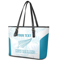 Custom New Zealand Silver Fern Football Leather Tote Bag Come On All White LT14 - Polynesian Pride