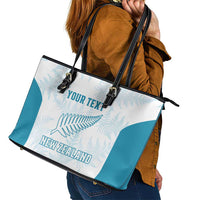 Custom New Zealand Silver Fern Football Leather Tote Bag Come On All White LT14 - Polynesian Pride