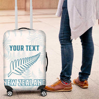 Custom New Zealand Silver Fern Football Luggage Cover Come On All White LT14 White - Polynesian Pride