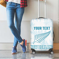 Custom New Zealand Silver Fern Football Luggage Cover Come On All White LT14 - Polynesian Pride