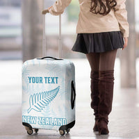 Custom New Zealand Silver Fern Football Luggage Cover Come On All White LT14 - Polynesian Pride