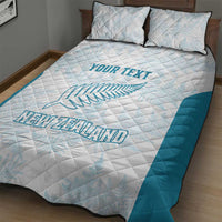 Custom New Zealand Silver Fern Football Quilt Bed Set Come On All White LT14 - Polynesian Pride