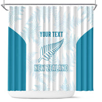 Custom New Zealand Silver Fern Football Shower Curtain Come On All White LT14 White - Polynesian Pride