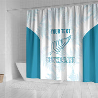 Custom New Zealand Silver Fern Football Shower Curtain Come On All White LT14 - Polynesian Pride