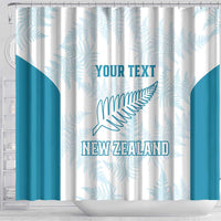 Custom New Zealand Silver Fern Football Shower Curtain Come On All White LT14 - Polynesian Pride