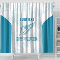 Custom New Zealand Silver Fern Football Shower Curtain Come On All White LT14 - Polynesian Pride