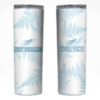 Custom New Zealand Silver Fern Football Skinny Tumbler Come On All White LT14 White - Polynesian Pride