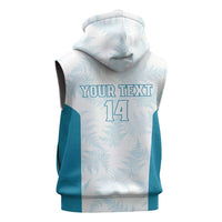 Custom New Zealand Silver Fern Football Sleeveless Hoodie Come On All White LT14 - Polynesian Pride