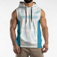 Custom New Zealand Silver Fern Football Sleeveless Hoodie Come On All White LT14 - Polynesian Pride