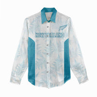 Custom New Zealand Silver Fern Football Women Casual Shirt Come On All White