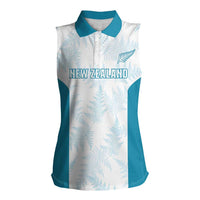 Custom New Zealand Silver Fern Football Women Sleeveless Polo Shirt Come On All White LT14 Female White - Polynesian Pride
