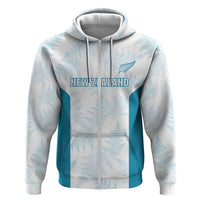 Custom New Zealand Silver Fern Football Zip Hoodie Come On All White LT14 Zip Hoodie White - Polynesian Pride