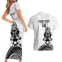 Custom Aotearoa Football Couples Matching Short Sleeve Bodycon Dress and Hawaiian Shirt NZ Maori Tiki Go Champions