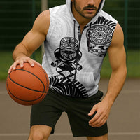 Custom Aotearoa Football Sleeveless Zip Hoodie NZ Maori Tiki Go Champions LT14 - Polynesian Pride
