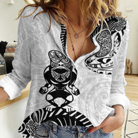 Custom Aotearoa Football Women Casual Shirt NZ Maori Tiki Go Champions LT14 Female White - Polynesian Pride