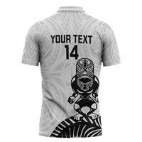 Custom Aotearoa Football Zipper Polo Shirt NZ Maori Tiki Go Champions LT14 - Polynesian Pride