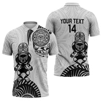 Custom Aotearoa Football Zipper Polo Shirt NZ Maori Tiki Go Champions LT14 - Polynesian Pride