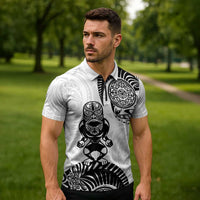 Custom Aotearoa Football Zipper Polo Shirt NZ Maori Tiki Go Champions LT14 - Polynesian Pride