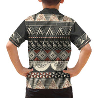 Vintage Bula Fiji Masi Family Matching Long Sleeve Bodycon Dress and Hawaiian Shirt Fijian Tapa Cloth LT14 - Polynesian Pride