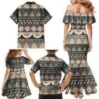 Vintage Bula Fiji Masi Family Matching Mermaid Dress and Hawaiian Shirt Fijian Tapa Cloth LT14 - Polynesian Pride
