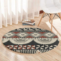 Vintage Bula Fiji Masi Round Carpet Fijian Tapa Cloth - Polynesian Pride