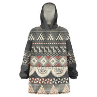 Vintage Bula Fiji Masi Wearable Blanket Hoodie Fijian Tapa Cloth LT14 One Size Charcoal - Polynesian Pride