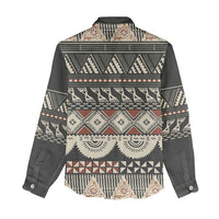 Vintage Bula Fiji Masi Women Casual Shirt Fijian Tapa Cloth LT14 - Polynesian Pride