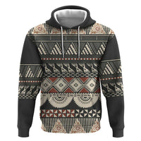 Vintage Bula Fiji Masi Zip Hoodie Fijian Tapa Cloth LT14 Pullover Hoodie Charcoal - Polynesian Pride