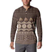 Bula Fiji Iri ni Meke Button Sweatshirt Kuvui Fijian Masi - Polynesian Pride