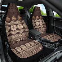 Bula Fiji Iri ni Meke Car Seat Cover Kuvui Fijian Masi LT14 One Size Brown - Polynesian Pride