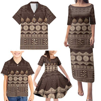 Bula Fiji Iri ni Meke Family Matching Puletasi and Hawaiian Shirt Kuvui Fijian Masi LT14 - Polynesian Pride